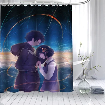 

New Arrival Kimi No Na Shower Curtain Polyester Fabric High Defintion Print Bathroom Curtain Waterproof 12 Hook Bath Curtain