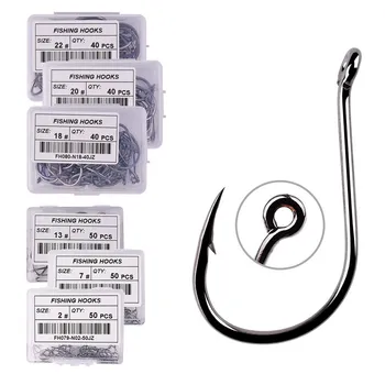 HOT PROMO ❤️ 50pcs / 20pcs / Box Circle Carp Eyed Fishing Hook Size 2-22# Ring eye Japan Fishhooks Fishing Hooks Single Jig Fish Hook Tackle - discount item 31% OFF Sports & Entertainment