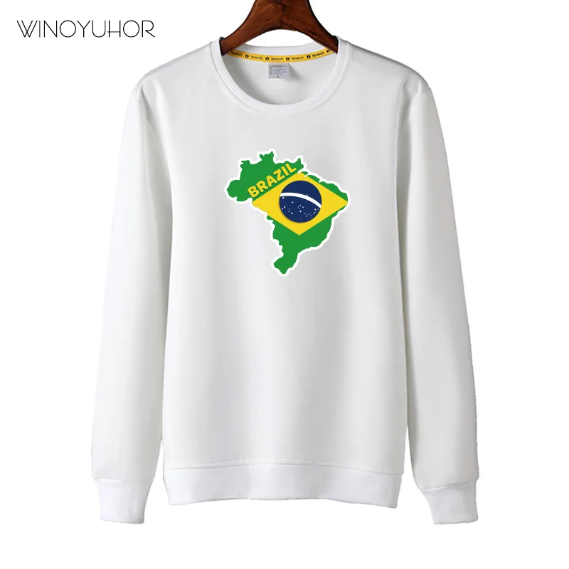 

Brazil Map Design Sweatshirts Baby Boys Autumn Long Sleeve Cotton Hoodies Kids Printed National Flag Tops Children
