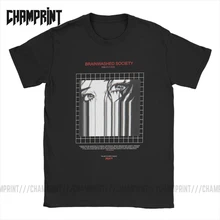 Мужские футболки с промытыми мозгами, Harajuku, хлопковая футболка с коротким рукавом, Vaporwave, жуткая, Япония, гранж, Edgy Manga, футболки размера плюс