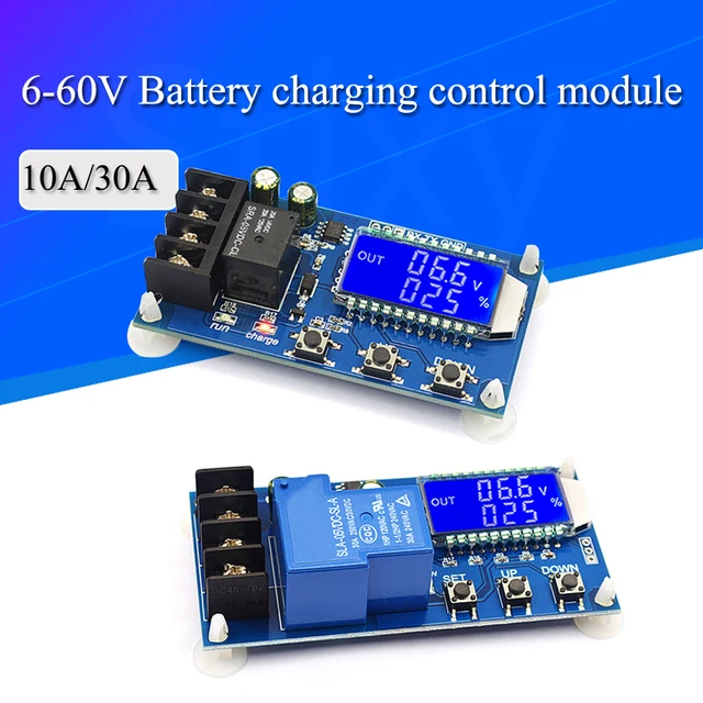 Module de commande de batterie solaire au plomb, 10A 30A 6-60V, Module de commande de Protection contre les surcharges, indicateur LED numérique 1