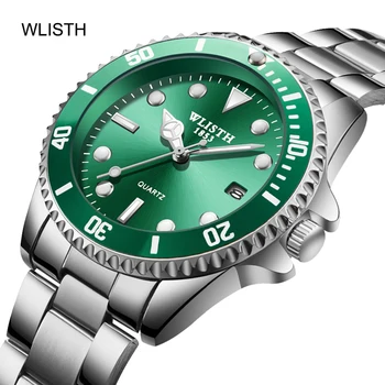 

New Style Manual Rotating Men 's Watch Night Light Steel Belt Calendar Business Automatic Quartz