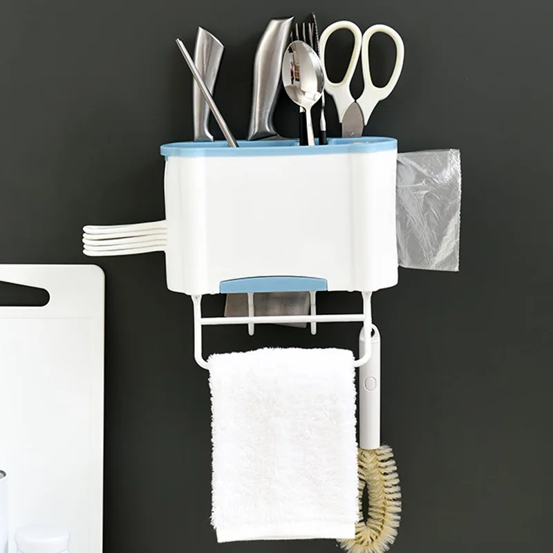 

New Kitchen Forks Organizer Tower Hanger Rack Home Plastic Storage Rack Chopsticks Box Organizer Dish Rack Holder Space-saving