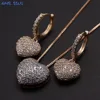 MHS.SUN Luxury Love Heart Zircon Necklace Earrings For Women Valentine's Day Gift Charm AAA CZ Jewelry Chain Necklace Dropship ► Photo 2/6