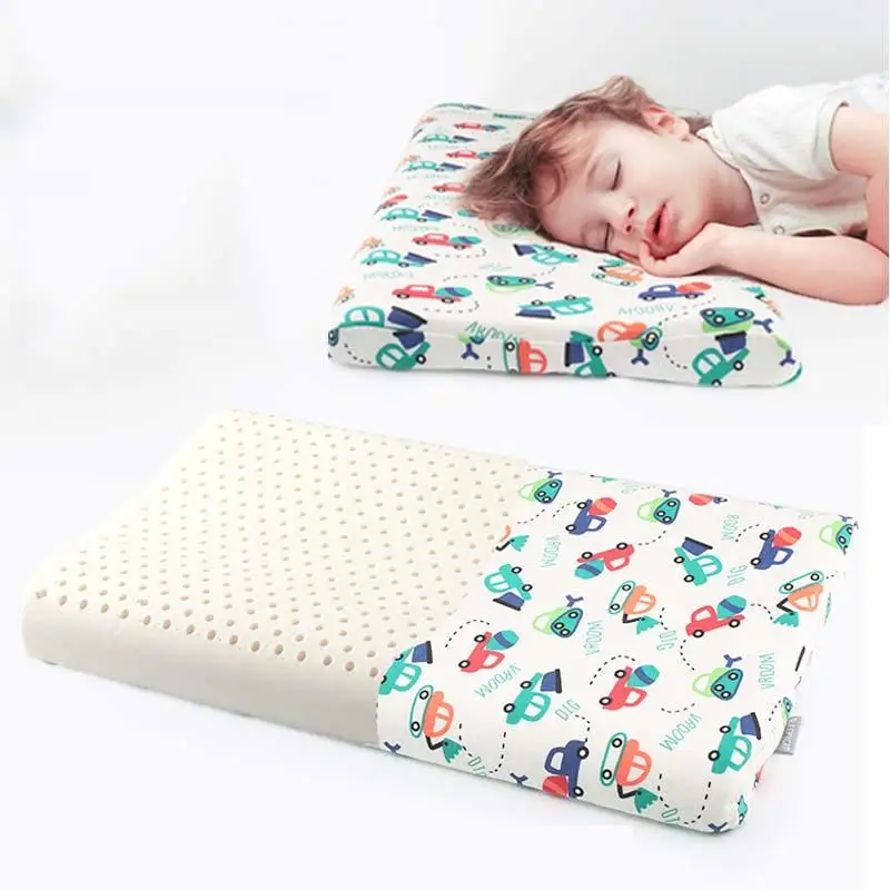 100 Natural Children Latex 2 in 1 Pillow Baby Sleeping Bed Orthopedic Child Soft Latex Kids Head Neck Pillow Gift baby pillow