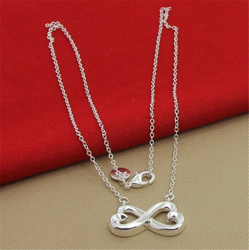 Серебро 925 ожерелье s для женщин AAA циркония бесконечная подвеска& ожерелье колье Femme свадебные ювелирные украшения