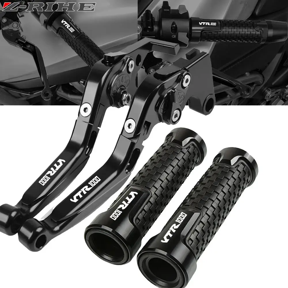

For Honda VTR1000 VTR 1000 1997 1998 1999 2000 2001 2002 2003 2004 Motorcycle CNC Brake Clutch Lever Handlebar Handle Grips