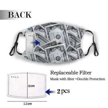 

protective mask with filter 100 Design Dollar Bill anti dust PM2.5 reuse adult teen child girl