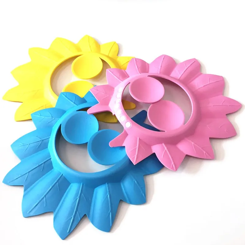 

Cute Baby Shower Caps Shampoo Cap Wash Hair Kids Bath Visor Hats Adjustable Shield Ear Protection Eye Children Soft Hats Infant