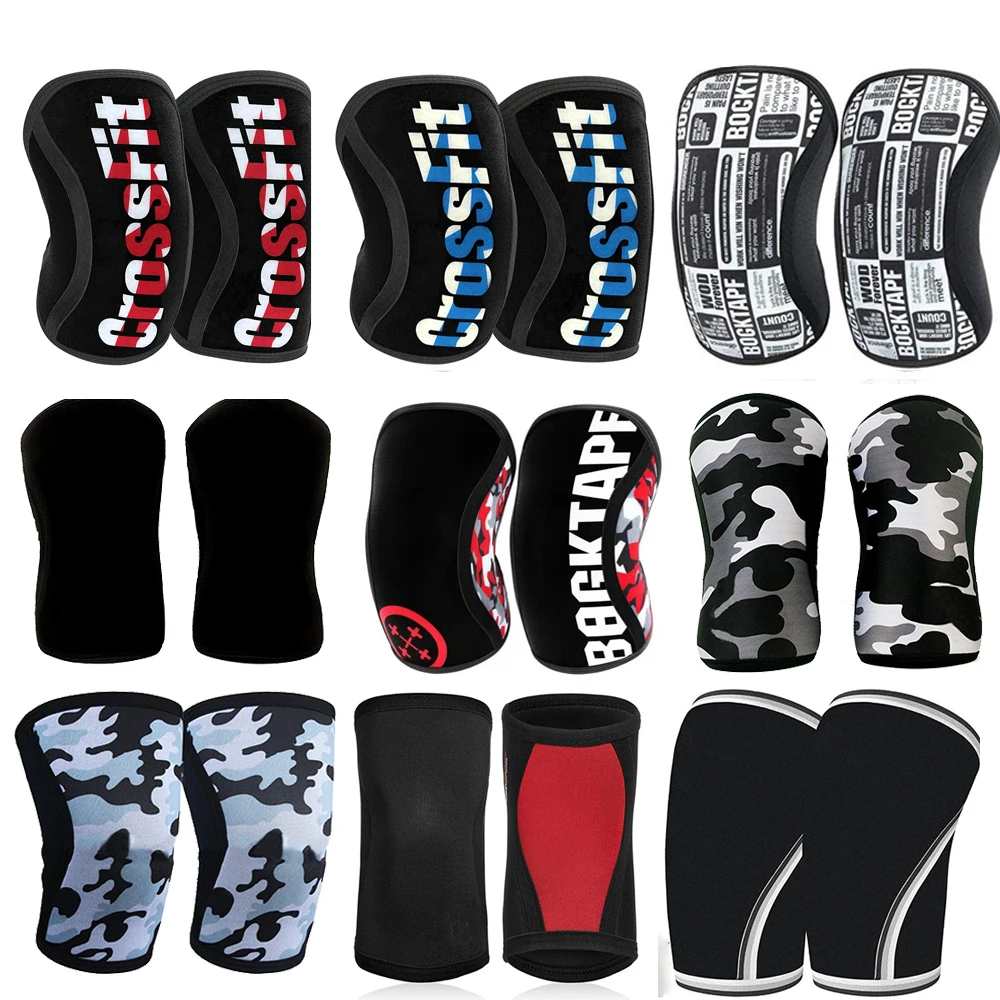 Crossfit Knee Pads Compression 7mm Neoprene Sports Brace Squat Weightlifting Pressured Sleeve Women Men Teens Custom | Спорт и