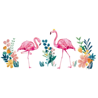 [SHIJUEHEZI] Пальмовые Листья, наклейки на стену, ПВХ, сделай сам, фламинго, животные, настенные наклейки для гостиной, кухни, украшения для детской спальни - Цвет: flamingo sticker 2