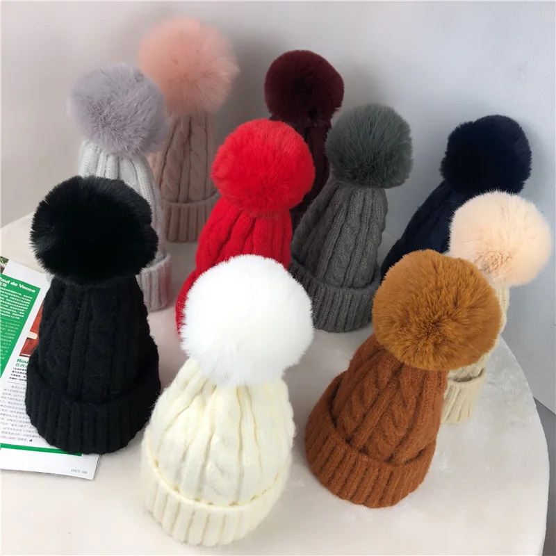 Skullies& Beanies модная осенняя и зимняя шерстяная шапка женская Корейская версия диких студенческих меховых шариков утолщенные шапки