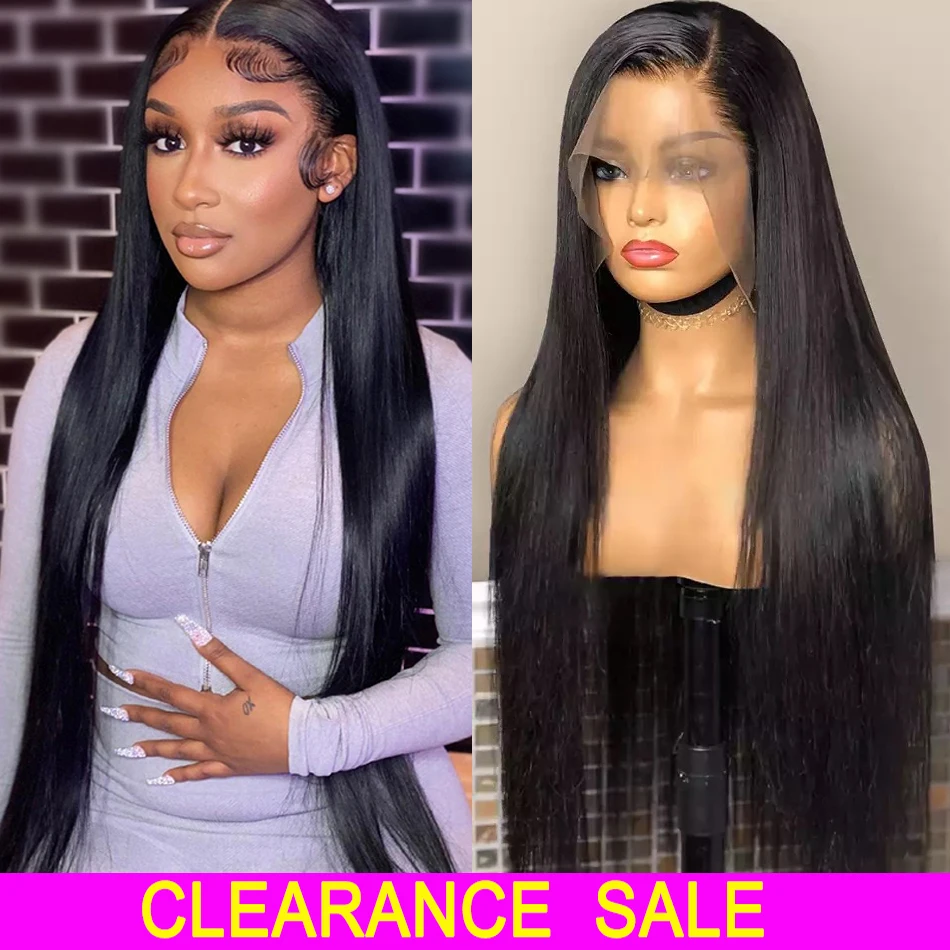 13x4 Straight HD Lace Front Human Hair Wigs Pre Plucked Remy Brazilian 4x4 Closure Wigs For Women Transparent Lace Frontal Wigs
