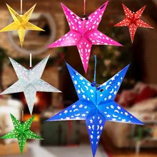 Полое стерео лазерное потолочное подвесное украшение с пятиконечной звездой, Рождественское украшение, подарок для бара отеля, подвесное украшение на крышу