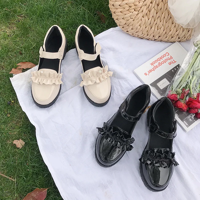 

Shoes On Heels Autumn Casual Female Sneakers Oxfords Women's Soft Round Toe Modis All-Match Flats Fall New Leather Nurse 2019
