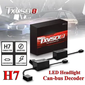 

2pcs H7 HID LED Headlight Can-bus Decoder Error Free Anti Flicker Wiring Harness Adapter