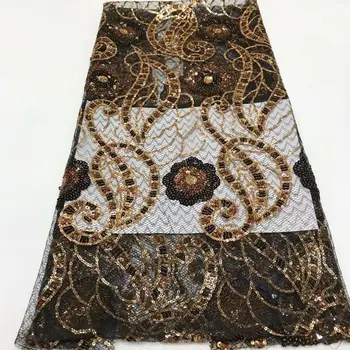 

african sequin lace fabric 2020 high quality lace luxury lace fabric sequin embroidered fabric nigerian lace for wedding dress