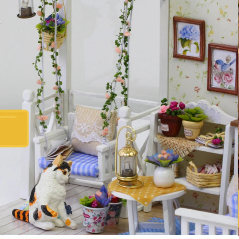 Кукольный дом мебель Diy Миниатюрный 3D Деревянный Miniaturas кукольный домик игрушки для детей подарки на день рождения Каса дневник котенка
