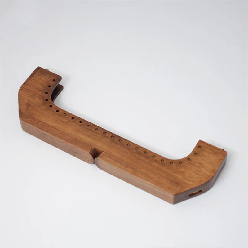 25cmX7.5 cm 1 Set Nature Light Coffee Special Color Holes Sewing Wood Obag Purse Handles Handbag Accessories Wooden Purse Frames