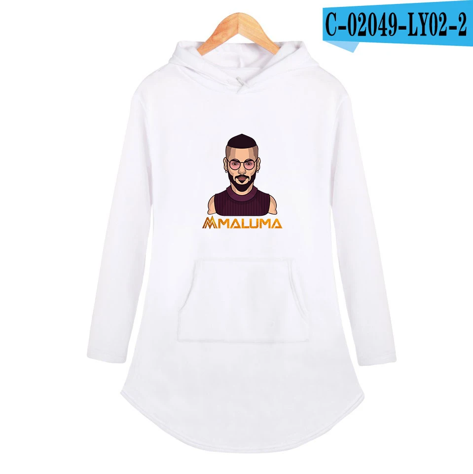 Maluma печать Горячие толстовки Толстовка Женская мода с длинным рукавом Толстовка новая Harajuku уличная - Цвет: white