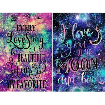 

2 Pack 5D Full Drill Diamond Painting Kit, Kissbuty Diy Diamond Rhinestone Painting Kits For Adults And Beginner Embroidery Arts