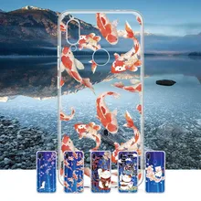 קוי דגי דובדבן פריחת מזל חתול לשיאו mi mi אדום mi הערה 5 6 7 8 9 לייט פרו בתוספת רך TPU קריסטל Slim מגן מקרה ברור(China)