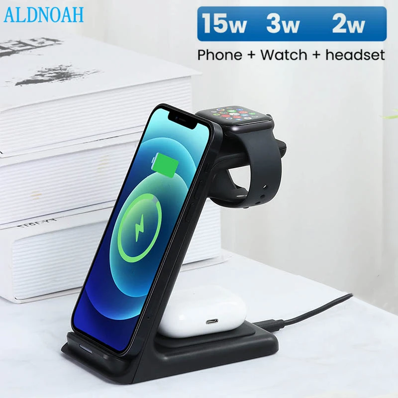 Беспроводное зарядное устройство 20 Вт подставка для IPhone 12 11 XS XR X 8 Apple Watch 3 в 1