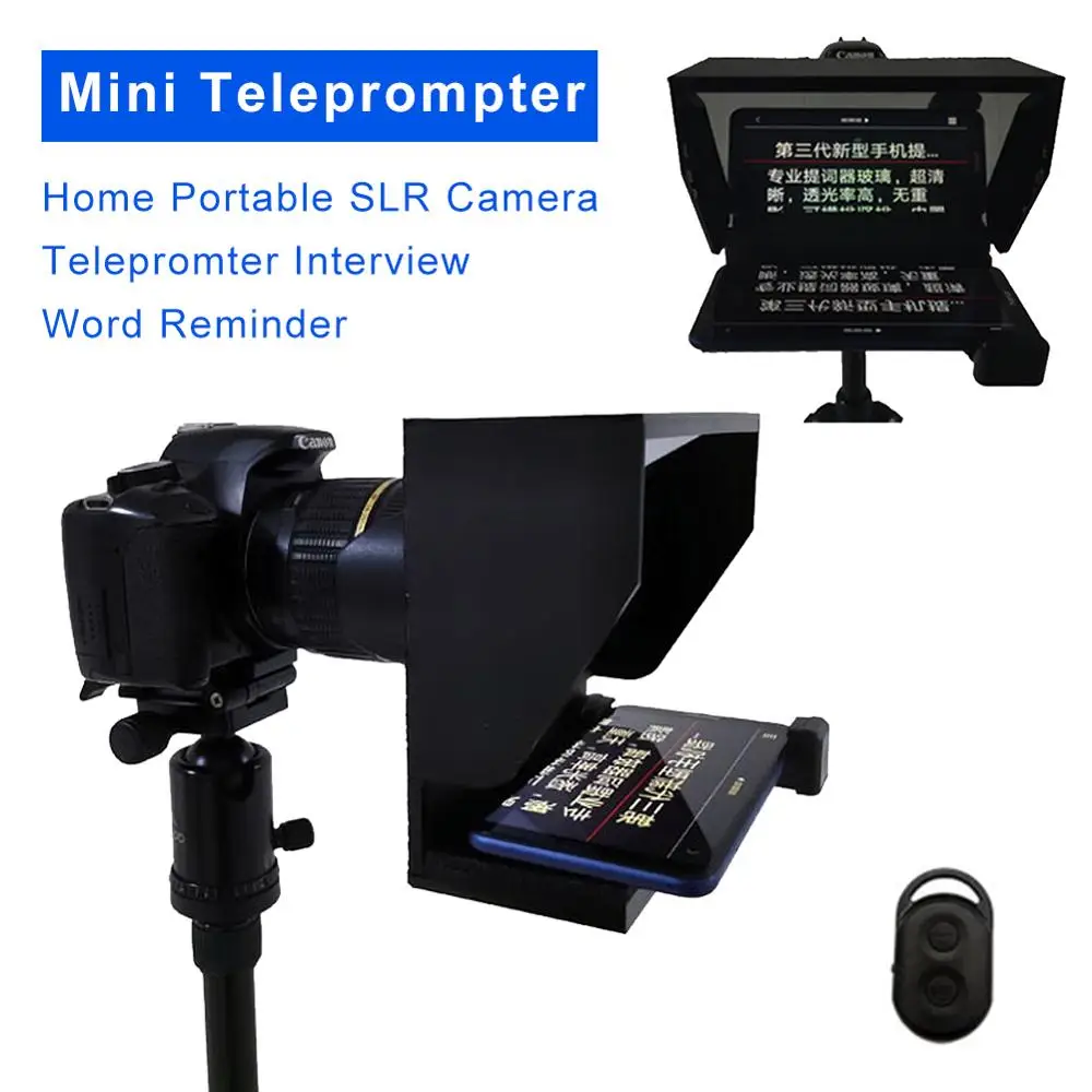 Professional Studio Teleprompter Kit for Tablet//Smartphone//DSLR Video Camera Camcorder with Free Carry Case