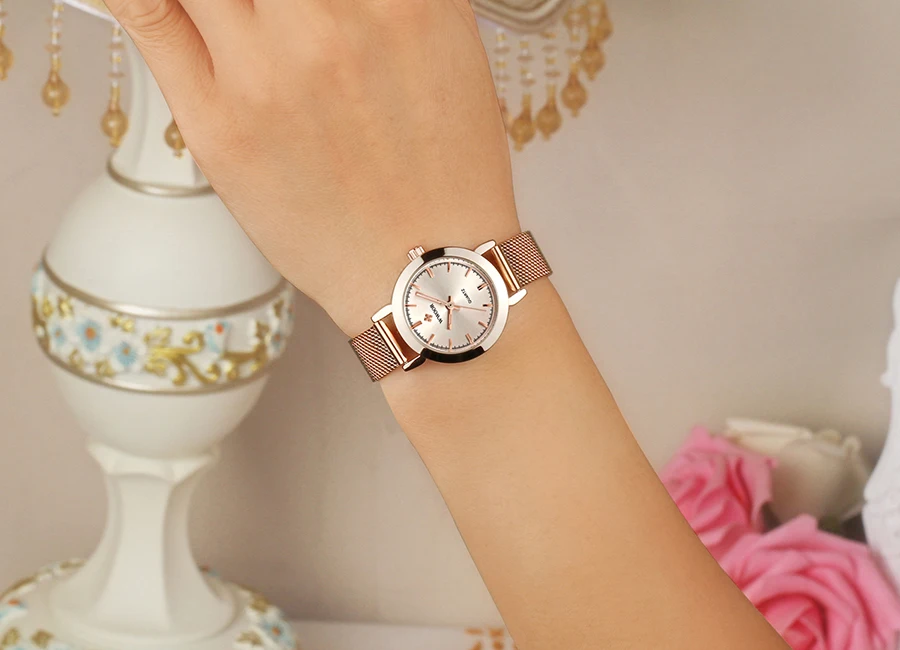 Mode décontracté femme montre résistant à l'eau femme montre-Bracelet en acier inoxydable dames Quartz Bracelet montre fille cadeau_voghion.com