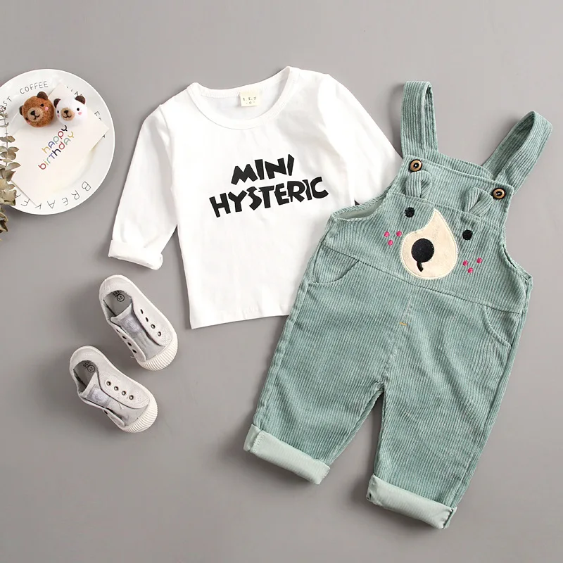 

19 New Style Spring Clothing Cartoon Pattern Suspender Strap Pants Two-Piece Set Men And Women Infants Small CHILDREN'S Clothing
