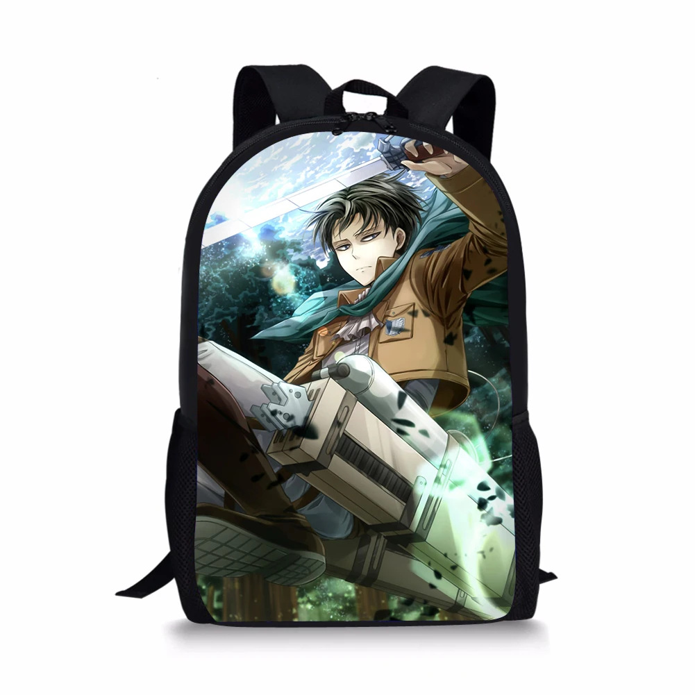 Attack on Titan School Backpack for Teenage Boys Student Customize Anime Pattern BookBag Kids16 inch Satchel Daypack Travel Bag - Цвет: L0143C