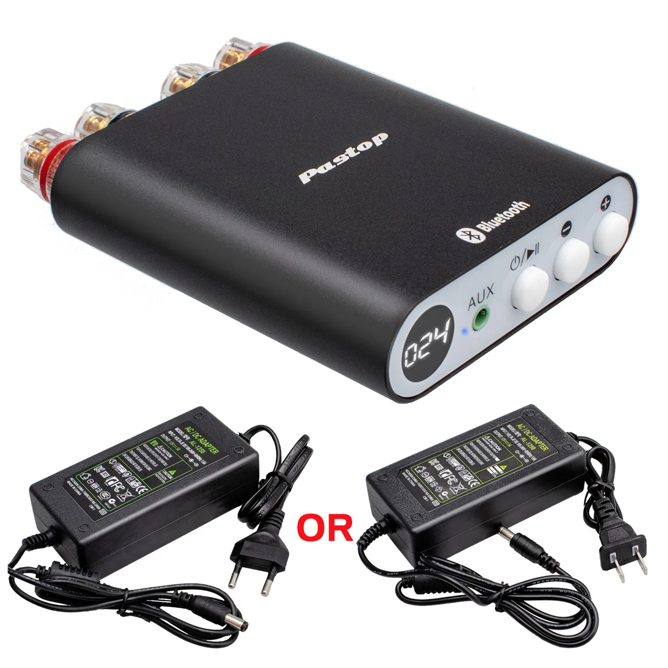 2021 Newest Metal Shell Black TPA3221 BT Amp 2x100W Suit for 2"-10" Speakers  Bluetooth 5.0 Amplifier With DSP Sound