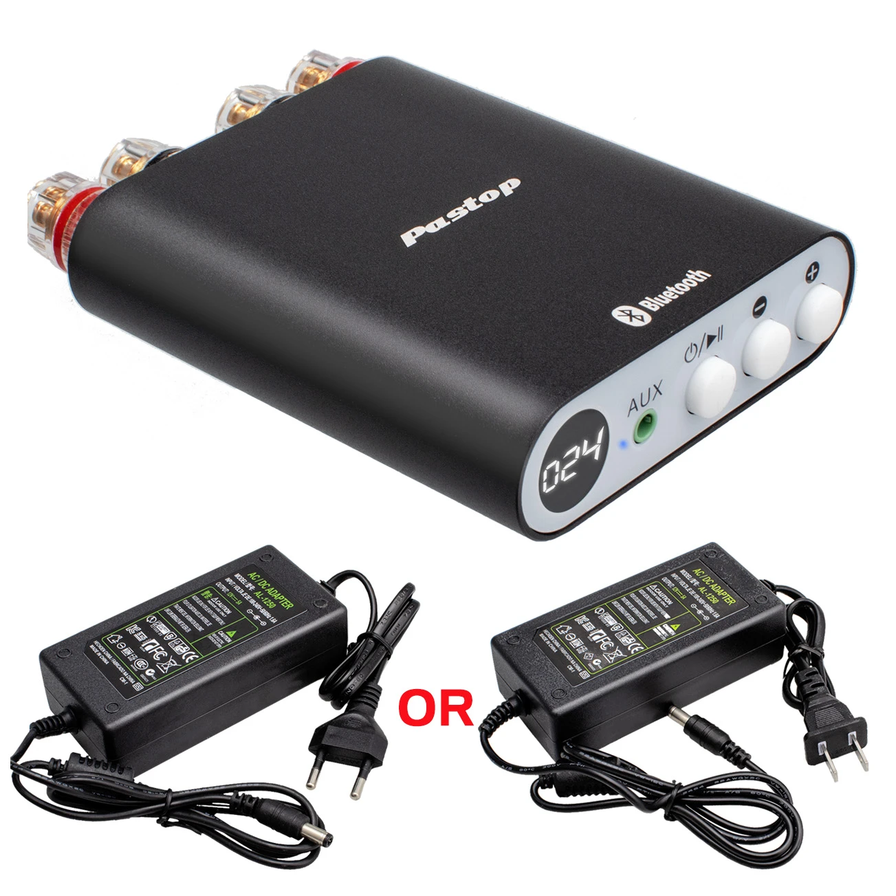 2021 Newest Metal Shell Black TPA3221 BT Amp 2x100W Suit for 2"-10" Speakers  Bluetooth 5.0 Amplifier With DSP Sound