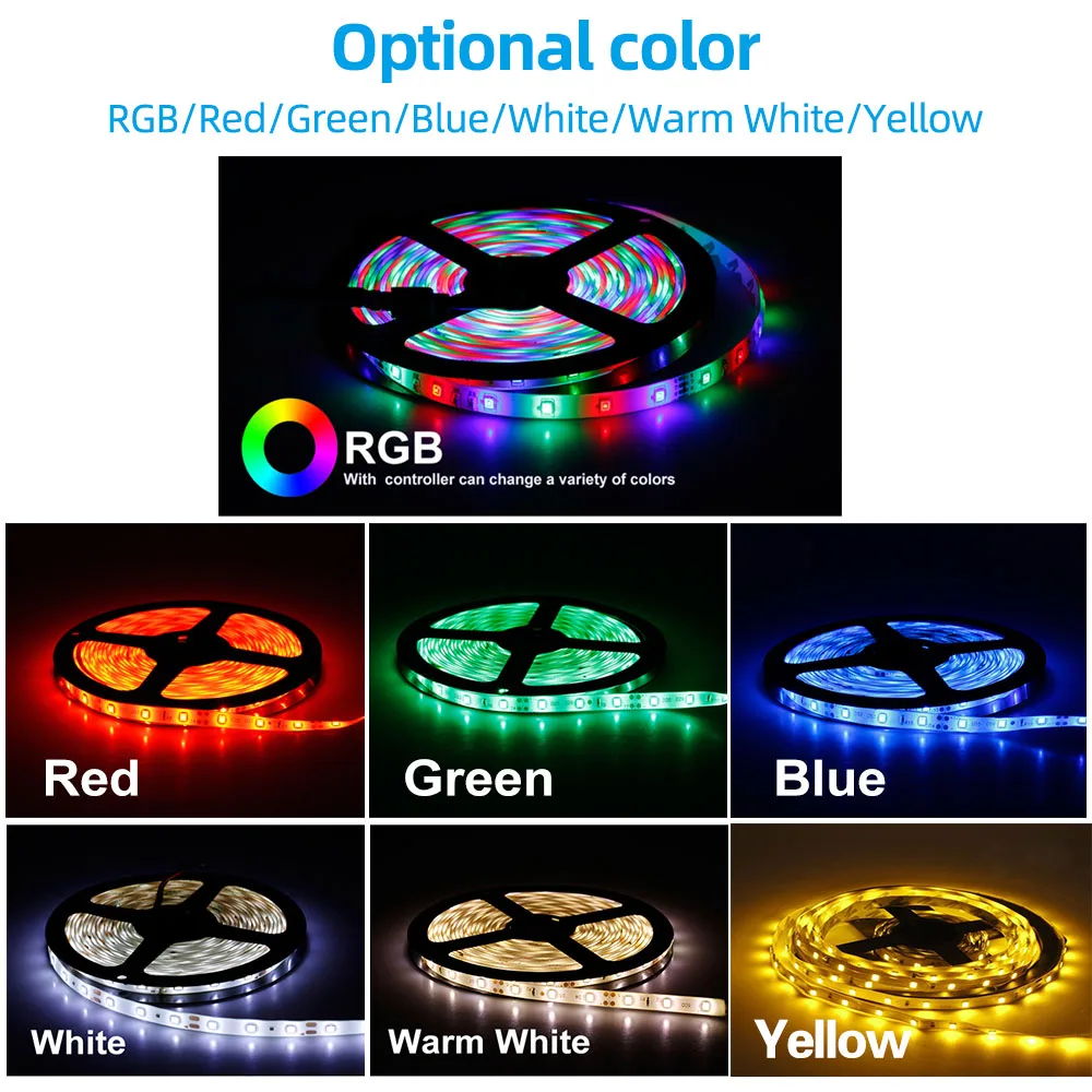 Цветная(RGB) Светодиодные ленты 5 м 300 светодиодный s светодиодная лента световой полосы 12V 2A Fiexble с подсветкой светильник Рождество стол Декор лампы для ТВ фон светильник Инж