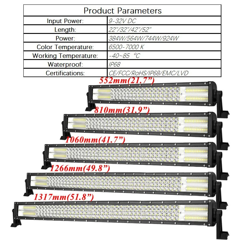 VISORAK 22 32 42 50 5" четырехрядный внедорожный прямой светодиодный светильник для грузовика SUV 4x4 ATV светодиодный бар для 4WD 4x4 ATV SUV внедорожный грузовик