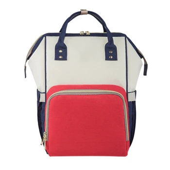 

Mummy Maternity Nappy Bag Large Capacity Baby Bag Travel Backpack Nursing Bag for Baby Care Red + White