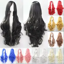 Парик Парик косплей синтетический челка парик женский длинный парик черный / белый женский без пластиковой волны Синтетический парик натуральная волна теплостойкое волокно парик косплей парикПарик волнистые вьющиеся
