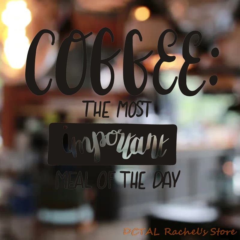 DCTAL Coffee Shop Sticker Dining Room Kitchen Mug Cup Vinyl Wall For Window CAFE Decor