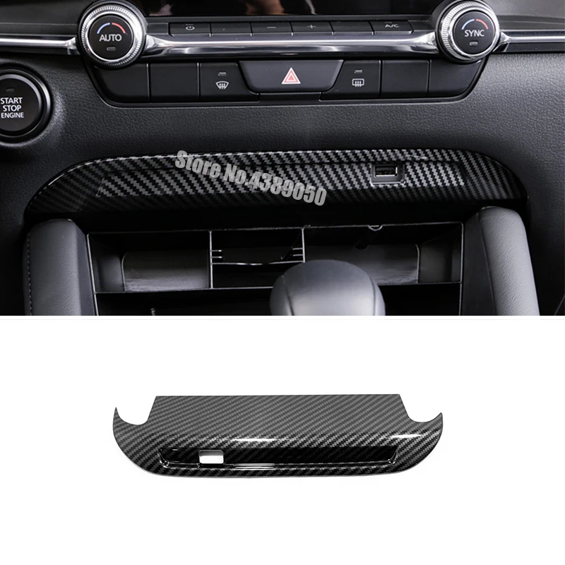 ABS Matte/Carbon fibre For Mazda 3 2019 2020 Accessories Car Central Control Panel decoration Cover Trim Car-Styling 1pcs | Автомобили и
