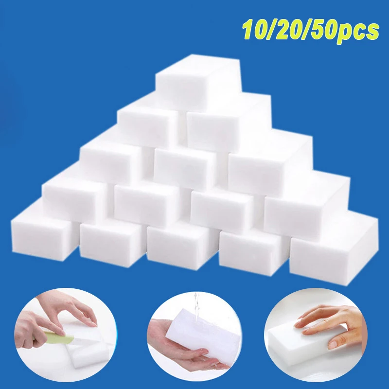 10/20/50Pcs Melamine Sponge Magic Sponge Eraser 10x6x2cm White Cleaning Sponges Cleaner For Kitchen Bathroom Accessories