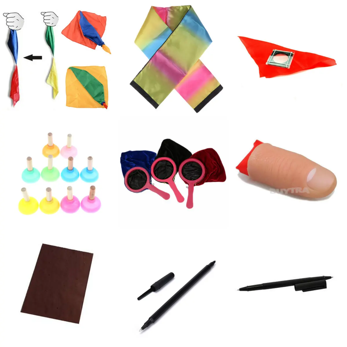 

1pc Magic Trick By Mr. Tricks Joke Props Tools Magician Supplies Toys Change Color Silk Scarf Gifts For Kids Children