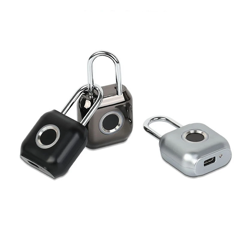 

Smart Fingerprint Padlock Keyless USB Rechargeable Bag Anti-thief Padlock Travel Luggage Quick Unlock Door Lock
