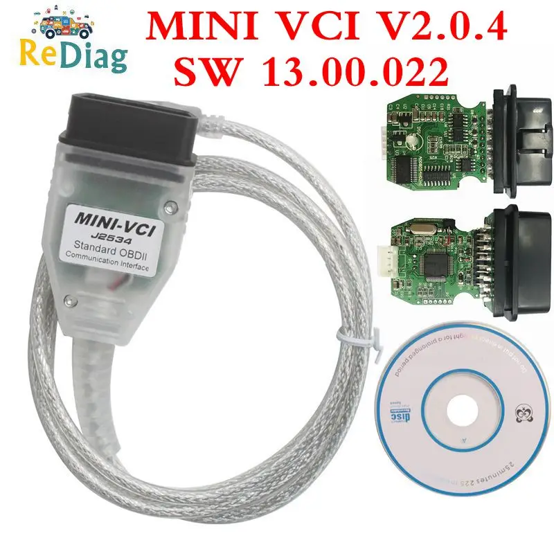 Диагностический мини-разъем V2.0.4 SW V13.00.022 для TOYOTA TIS Techstream FTDI FT232RL j2534 MINIVCI Поддержка Windows XP/Vista/7 32 бит