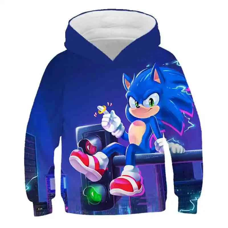 Толстовки с капюшоном Sonic the Hedgehog для девочек подростков Осеннее Детское пальто объемным рисунком Марио