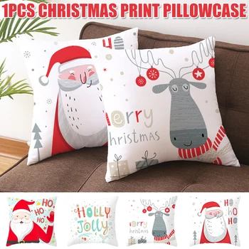 

Christmas Elements Pillow Case Anti-static Soft Cover For Home Xmas Decoration YU-Home