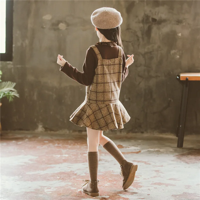 Комплект одежды для девочек зимняя одежда бархатная рубашка с длинными рукавами