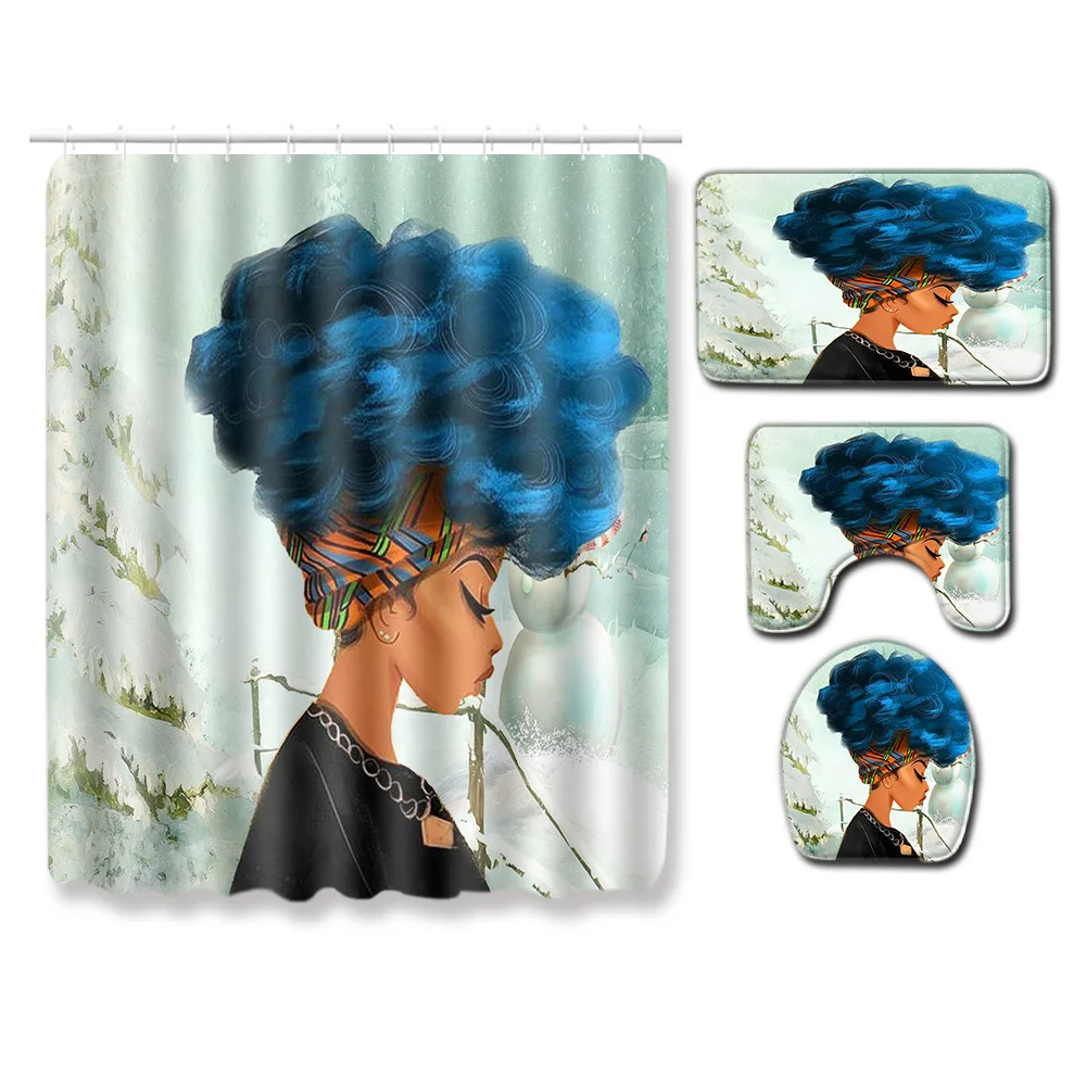 Zeegle 4 шт. Набор ковриков для ванной унитаз крышка сиденья коврик нескользящий туалетный коврик Декор водонепроницаемый Душ занавеска вода Впитывающий Коврик
