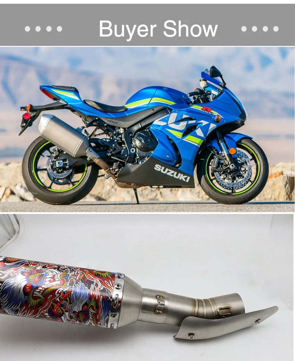 ZSDTRP для Suzuki GSXR1000 2006 2012- нержавеющая сталь Модифицированная выхлопная труба мотоцикла глушитель