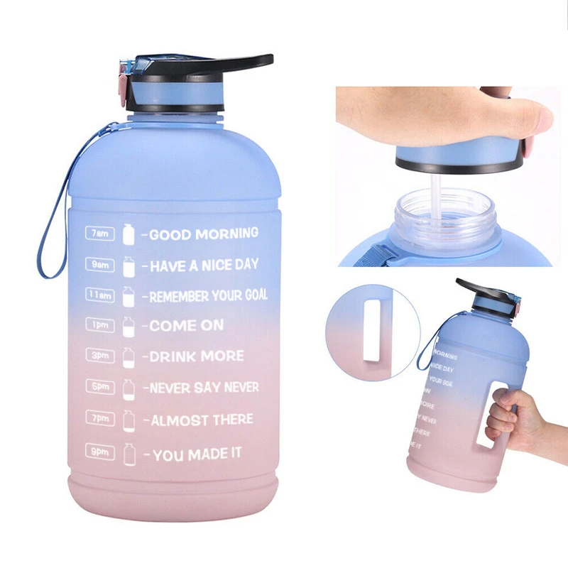 1 Gallon Water Bottle Fitness Workout with Time Marker Drink Large Capacity  Drinking Bottles for Oudoor Summer Gym Exercise - AliExpress