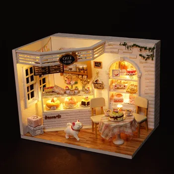 

Doll House Furniture Diy Miniature Dust Cover 3D Wooden Miniaturas Dollhouse Toys for Children Birthday Gifts